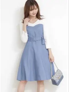 PROPORTION BODY DRESSING 異素材ドッキングワンピース　Mのサムネイル