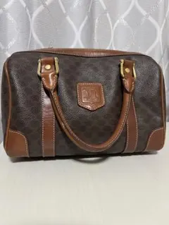 CELINE セリーヌ ヴィンテージ マカダム ミニボストンバッグ ブラウン