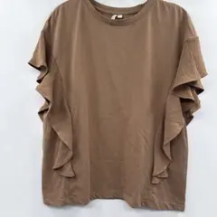 HK WORKS LONDON フリル袖 Tシャツ ブラウン LLのサムネイル