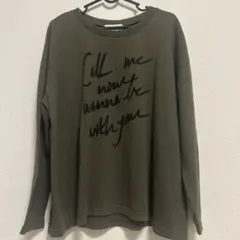 AZUL BY MOUSSY ロゴ長袖カットソー カーキ