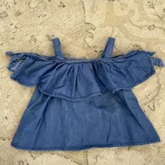Zara Girls デニムオフショルダーシャツ 110cm
