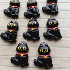 No.728 黒猫のチャーム【8個】