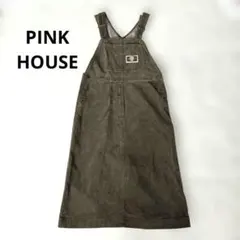 希少✨ピンクハウス くま コーデュロイ ジャンパースカート サロペット カーキ