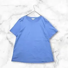 COS コス＊コットンクルーネックTシャツ　半袖　無地　シンプル　ブルー　Mのサムネイル