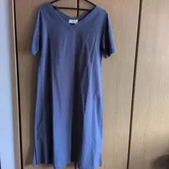 r-p-s 紫 Vネック 半袖ロングワンピース M