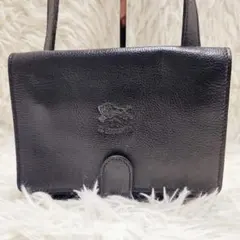 イルビゾンテ ショルダーウォレット 斜め掛け ロゴ型押し ネイビー