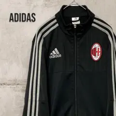 US古着アディダストラックジャケット ロゴ刺繡ACミランパッチロゴプリント３本線