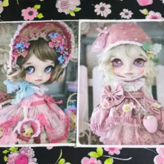 ④未使用　可愛い女の子パネル生地2枚＆ロラライハリス生地です。