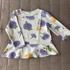 花柄フレアシルエット７分丈トレーナー　140cm