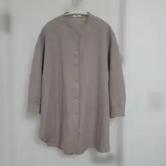 Honeys マオカラー 七分袖チュニック丈シャツ L