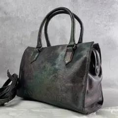 JeanPaulGAULTIER 刺繍 編み込み ハンドバッグ 黒 h629 - メルカリ