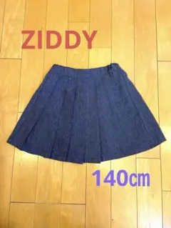 美品ZIDDY ネイビー　プリーツスカート　裏地付き　140㎝のサムネイル