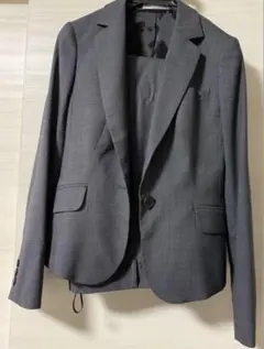 美品◆LES MUES◆ウォッシャブル◆ダークグレー◆パンツスーツ上下◆S◆7号