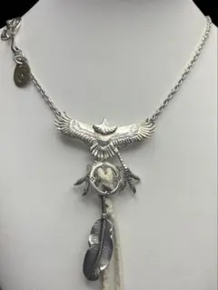 シルバー925 イーグルフェザー ネックレス チェーン付き 56cm 41g