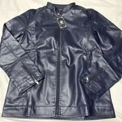 SHEROWW レザージャケット ネイビー　3XL（4L）ライダース