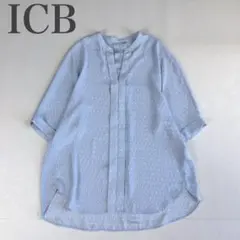 アイシービー 美品 接触冷感 バックサテンジョーゼット 総柄 ドルマンブラウスのサムネイル