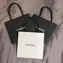 シャネルCHANEL ショップ袋ショッパー黒白3枚セット