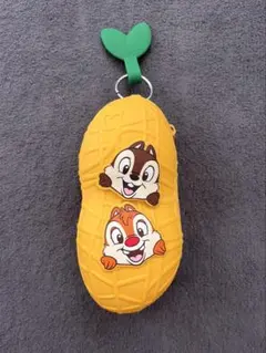ディズニー公式 チップとデール ピーナッツ型 シリコンポーチ 小物入れ