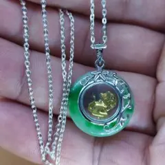 {整理番号:BR121} 回転十二支「猿」ペンダント( 合金製ネックレス付き)