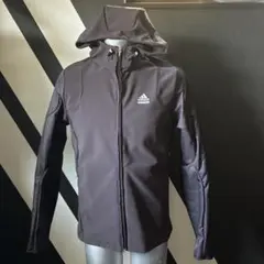 【adidas】TECHFIT ブラウンフード付きジャージ　Mサイズ