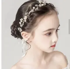 ヘアアクセサリー ヘッドドレス 花柄 カチューシャ 卒園 謝恩会 結婚 パール