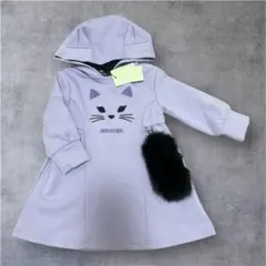 タグ付き未使用ANNA SUI miniネコモチーフワンピース85-95cm秋冬