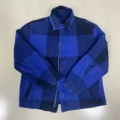【リバーシブル　Ｌ】青と黒のチェック柄ジャケット