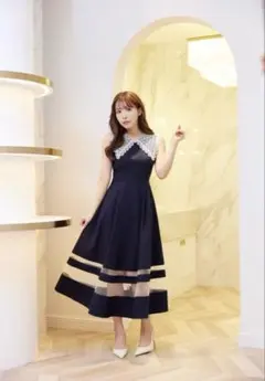 MISTREASS Race Collar Sleeveless Dress