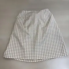 チェック柄編み上げリボン付きタイトスカート