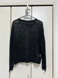 FREAK'S STORE メッシュ長袖ニット ブラック