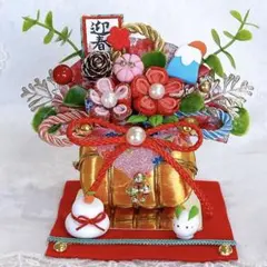 お正月飾り☆雪うさぎ☆かがみ餅☆金俵☆ちりめん細工☆つまみ細工☆ハンドメイド