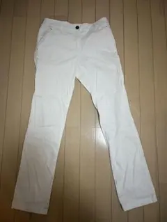 ●アディダスゴルフ●ストレッチパンツ ホワイト ウエストゴム レディース M 白