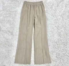 ミラオーウェン　スリット　パンツ　セットアップ　ストライプ　ベージュ