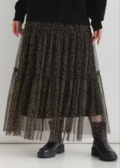 HONEYSUCKLE ROSE レオパード柄チュールスカート