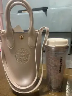 SAKURA2026タンブラーホワイト+ボトルショルダーバッグメタリックピンク