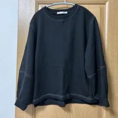 ikka ブラック トレーナー Lサイズ