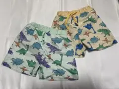 水着 恐竜柄 イエロー&グリーン 双子 セット売り
