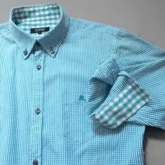 美品 BURBERRY BLACK LABEL ギンガムチェック 7分袖シャツ