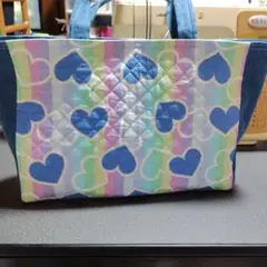 ハート柄キルティングトートバッグ