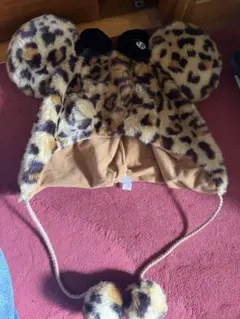 ミニー　ファンキャップ　ヒョウ柄