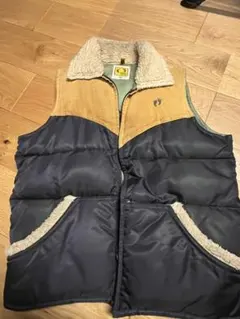 HANG TEN ダウンベスト M ネイビー・ベージュ