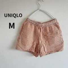 コットンリラコ　シアサッカー　ギンガムチェック　ショート　Mサイズ