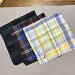ポロ・ラルフ・ローレン チェックハンカチ 3枚セット