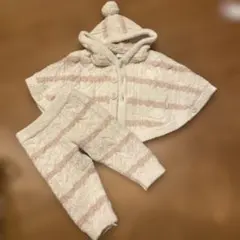 piqué フード付きポンチョとパンツセット 70-80