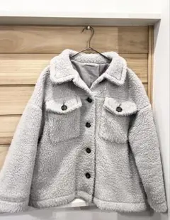 グレー　ボアジャケット