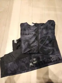 ATHLETA　 メンズ　サッカー　フットサル　　ブラック　セットアップ　セット