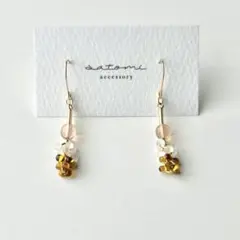 チェコビーズのお花畑ピアス/イヤリング