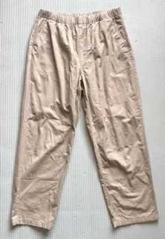 無印 洗いざらし コットンイージーテーパードパンツ 婦人XL ベージュ チノパン