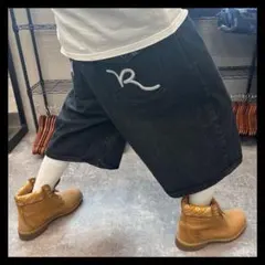 ROCA WEAR ロカウェア 超極太バギー ブラック デニムショーツ - メルカリ