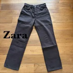 ZARA ストレート ハイウエスト デニム ブラウン